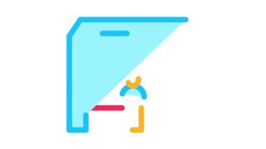 Teybi Bitir Kişi Bitiş Çizgisi Simgesi Canlandırması