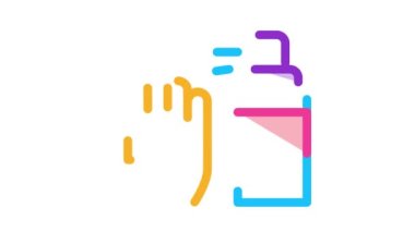 El ve Şişe Spreyi Simgesi Canlandırması