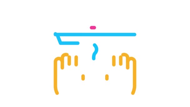 Hand Drying Air Wipe Icon Animation — Stock Video