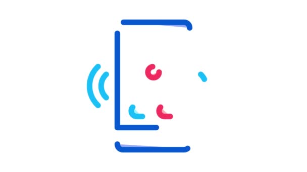 Telefoon Muziek Audio Player Pictogram Animatie — Stockvideo