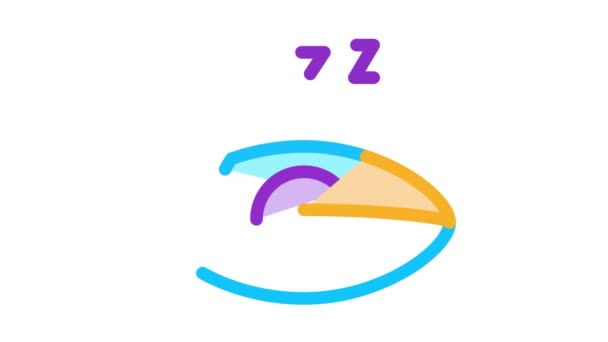 Pół zamknięte Asleep Eye Icon Animacja — Wideo stockowe