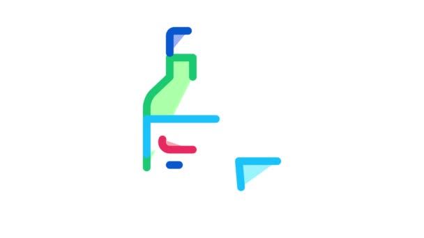 Alcohol Bottle Icon Animation — Stock Video