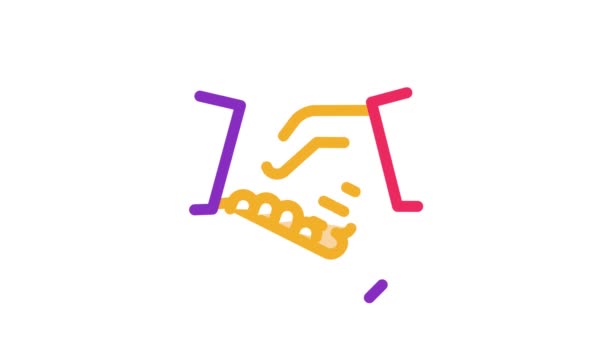 Handshake Icon Animação — Vídeo de Stock