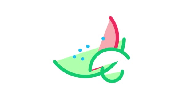 Vattenmelon blad ikonen Animation — Stockvideo