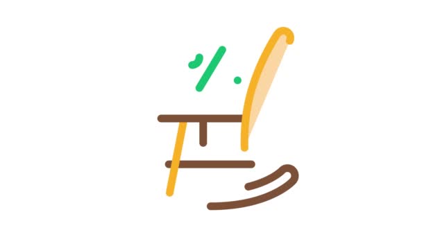 Rocking Chair Icon Animatie — Stockvideo