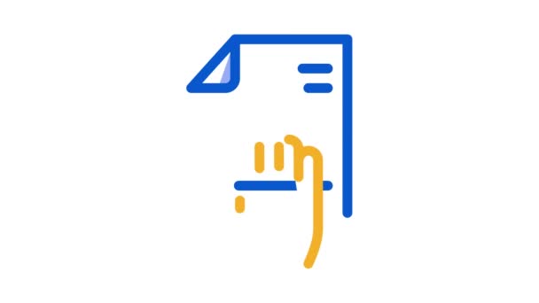 Hand op document Icon Animatie — Stockvideo