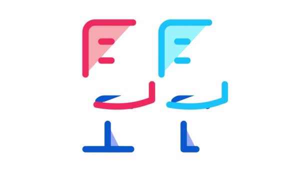 Játékos székek ikon animáció — Stock videók