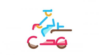 Motosiklet Simgesi Canlandırmasında Kurye Teslimatı