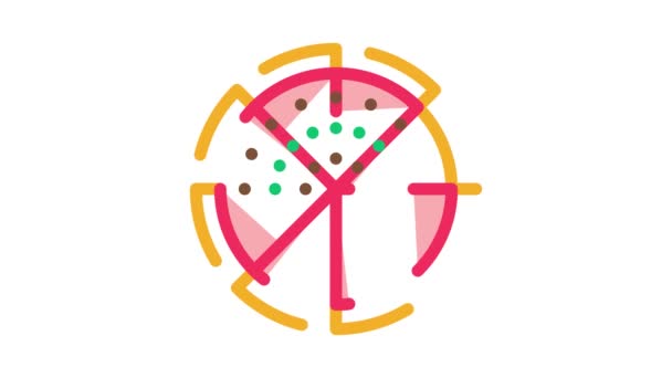Icono de Pizza Cortada Animación — Vídeo de stock