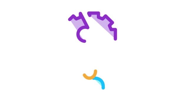 Broken Gear Man Icon Animation — Stockvideo