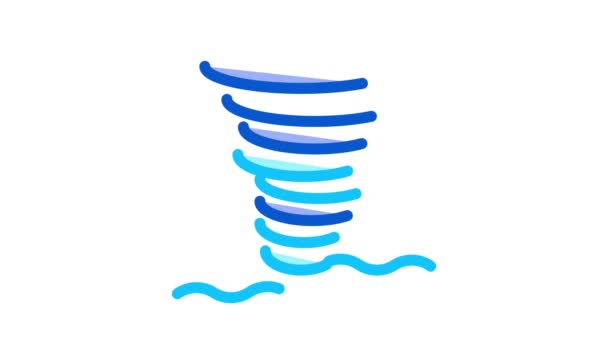 Tornado Sea Water Icon Animation — Stock Video