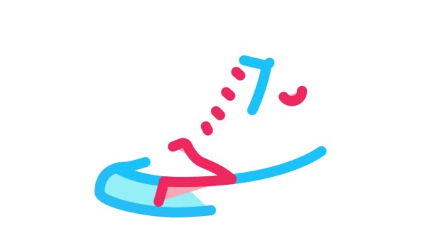 Boxschuhe Turnschuhe Ikone Animation — Stockvideo