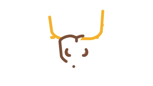 Bull met hoorns icoon animatie — Stockvideo