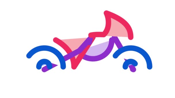 Animace ikon motocyklu — Stock video