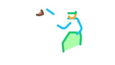 Rugby Oyuncusu Top Simgesi Canlandırması Atar