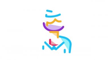 Hostes Kadın Siluet Simgesi Canlandırması