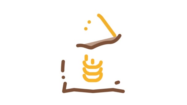 Bag Of Natural Wheat Flour Icon Animation — Stock Video