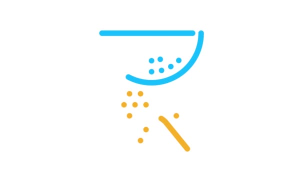 Sifting Flour Preparation Icon Animation — Stock Video