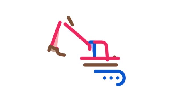 Icona macchina escavatore Animazione — Video Stock