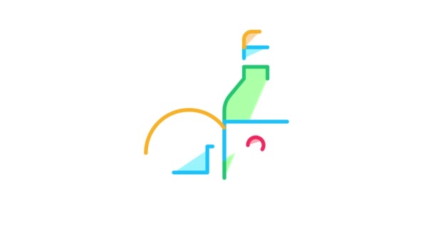 Beer Drink Bottle Icon Animation — Stock Video