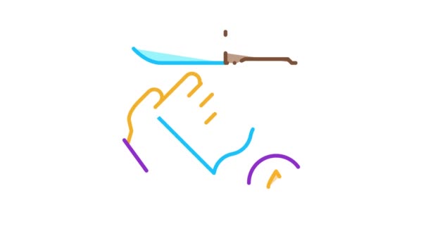 Icono de limpieza de cuchillos Animación — Vídeos de Stock