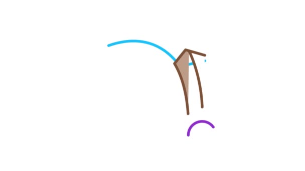 Animace ikon zakřiveného nože — Stock video