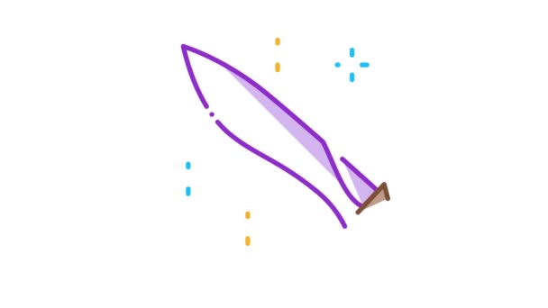 Sparkling Knife Icon Animation — Stock Video