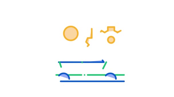 Crashed auto pictogram animatie — Stockvideo