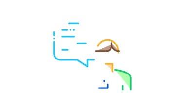 Erkek İşçi Konuşma Simgesi Canlandırması