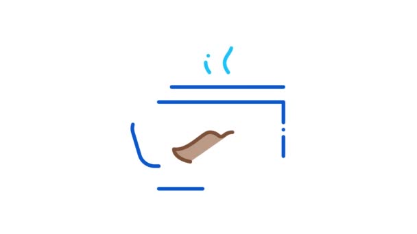 Mustache Cup Icon Animation — Stock Video