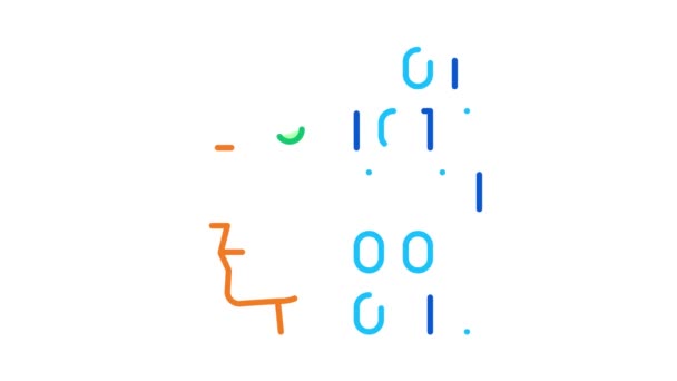 Robot binaire code Icône Animation — Video
