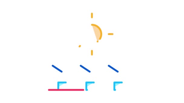 Несколько солнечных панелей Icon Animation — стоковое видео