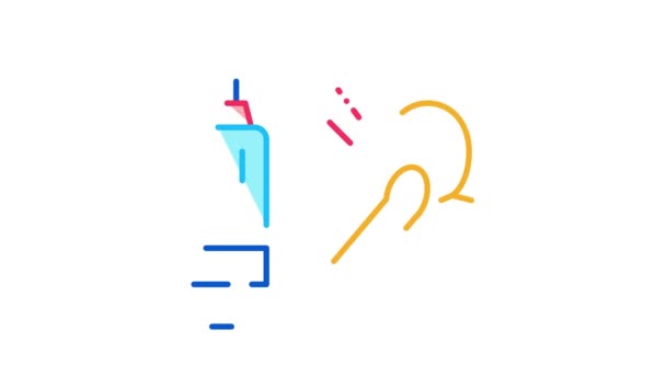 Syringe man fear Icon Animation — Stock Video
