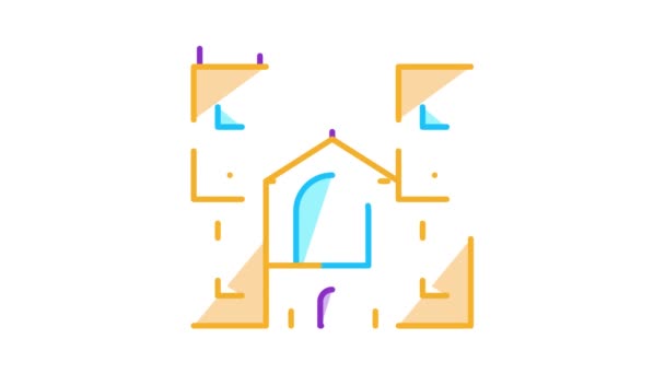 Burgfassade Icon Animation — Stockvideo