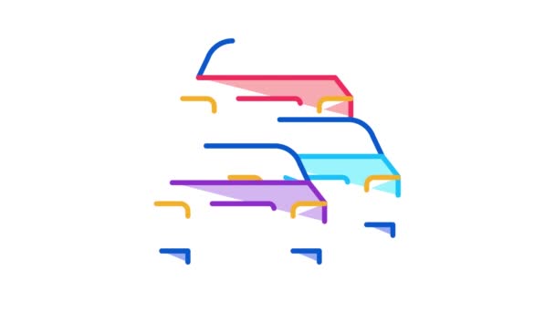 Flujo de coches Icon Animación — Vídeo de stock