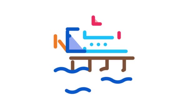 Waterkrachtcentrale Icon Animation — Stockvideo