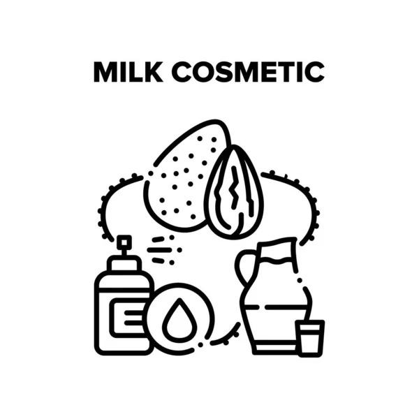 Mjölk Kosmetisk vektor Svart Illustration — Stock vektor