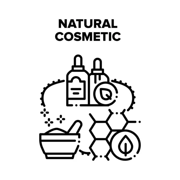 Natural Cosmetic Vector Black Illustration — Stockvektor