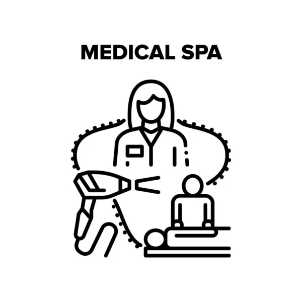 Illustration noire de vecteur médical de spa — Image vectorielle