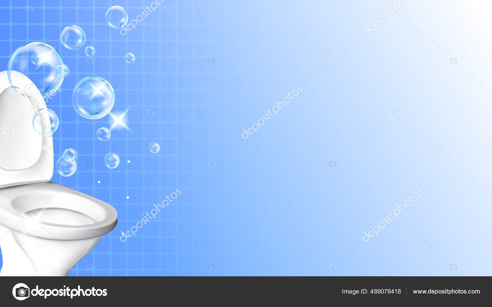 Outil de toilette en céramique et vecteur de bulles Vecteur par