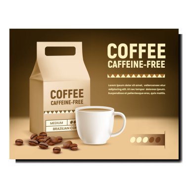 Kafeinsiz Promosyon Posteri Vektörü