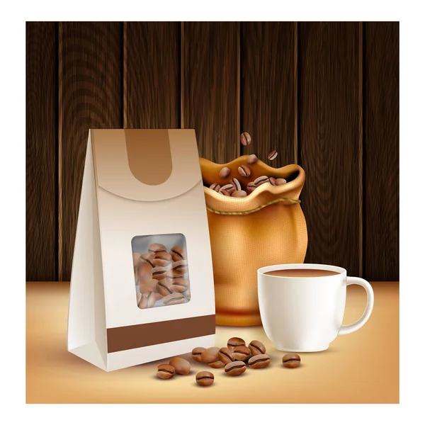 Boisson de café éthiopien Bannière promotionnelle vectorielle — Image vectorielle