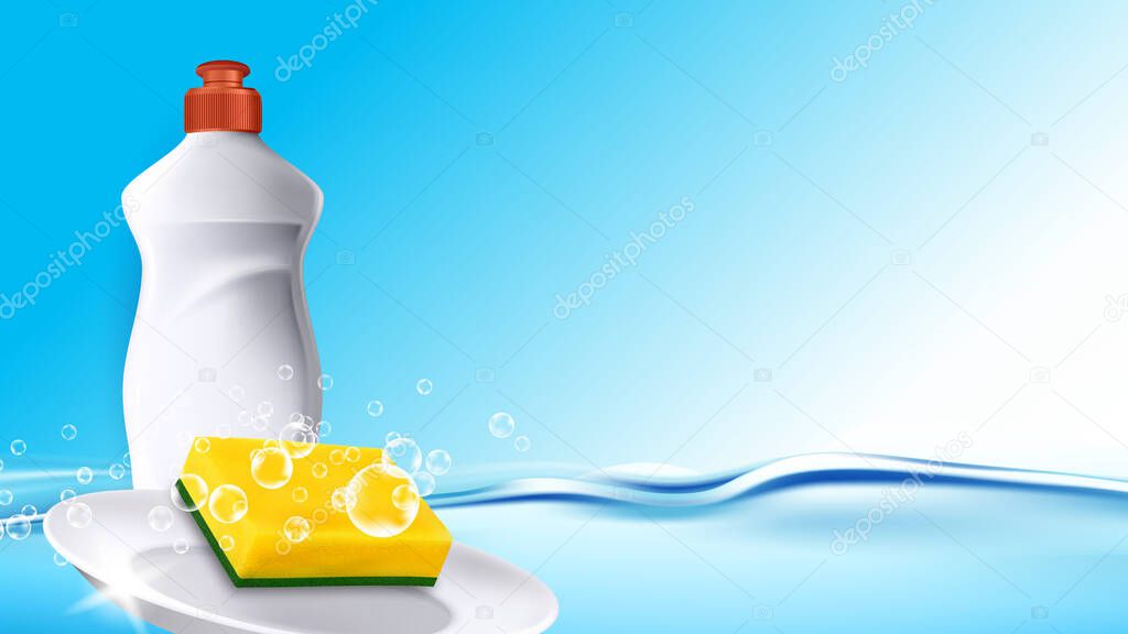 Washing Detergent For Wash Plates Copyspace Vector