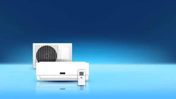 Air conditionné Système électrique Vecteur d'espace de copie — Image vectorielle