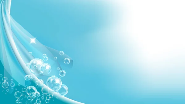 Luftblasen Waschmittel Waschmittel Kopie Raum Vektor — Stockvektor