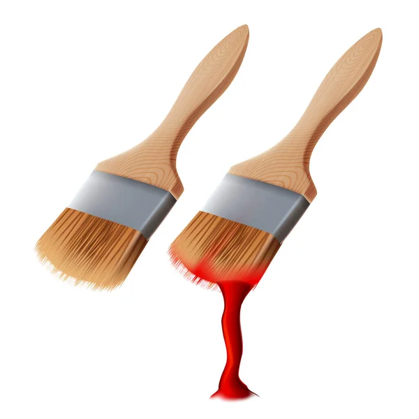 Brosse avec peinture pour peinture Image ou vecteur mural — Image vectorielle