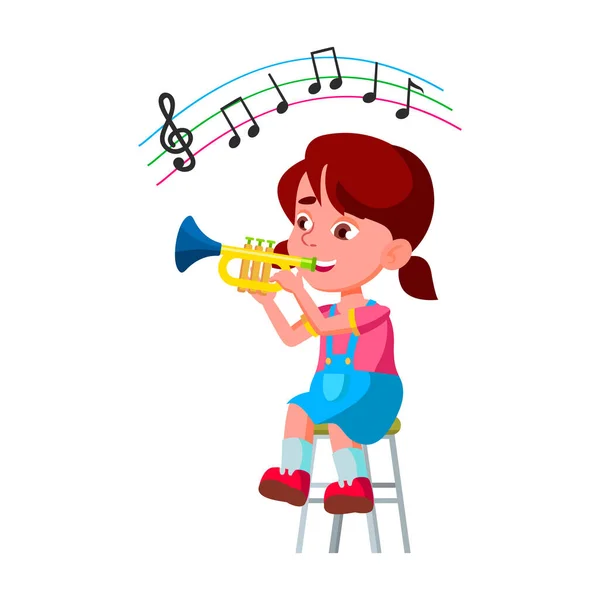 A girl playing trumpet musical instrument 13763210 Vector Art at