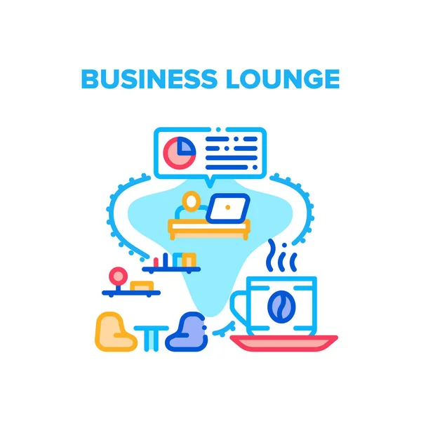 Business Lounge vektor koncept färg Illustration — Stock vektor