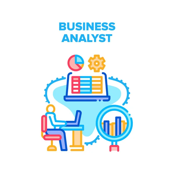 Business Analyst Vector Concept Color Illustration — Stockový vektor