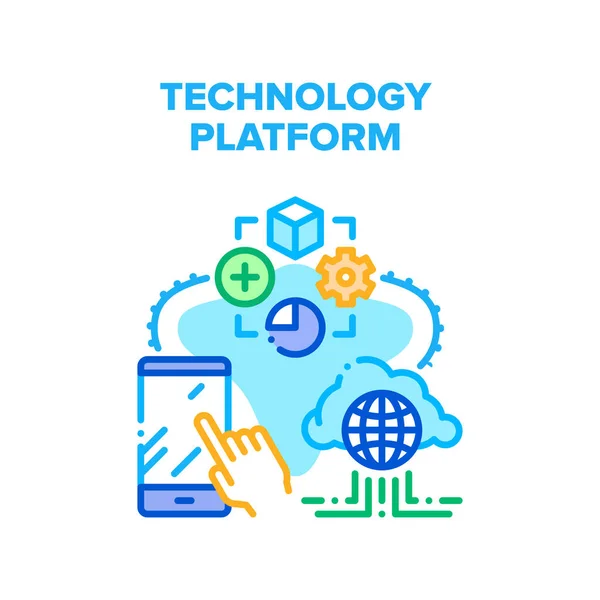 Ilustracja koncepcji wektora platformy technologicznej — Wektor stockowy